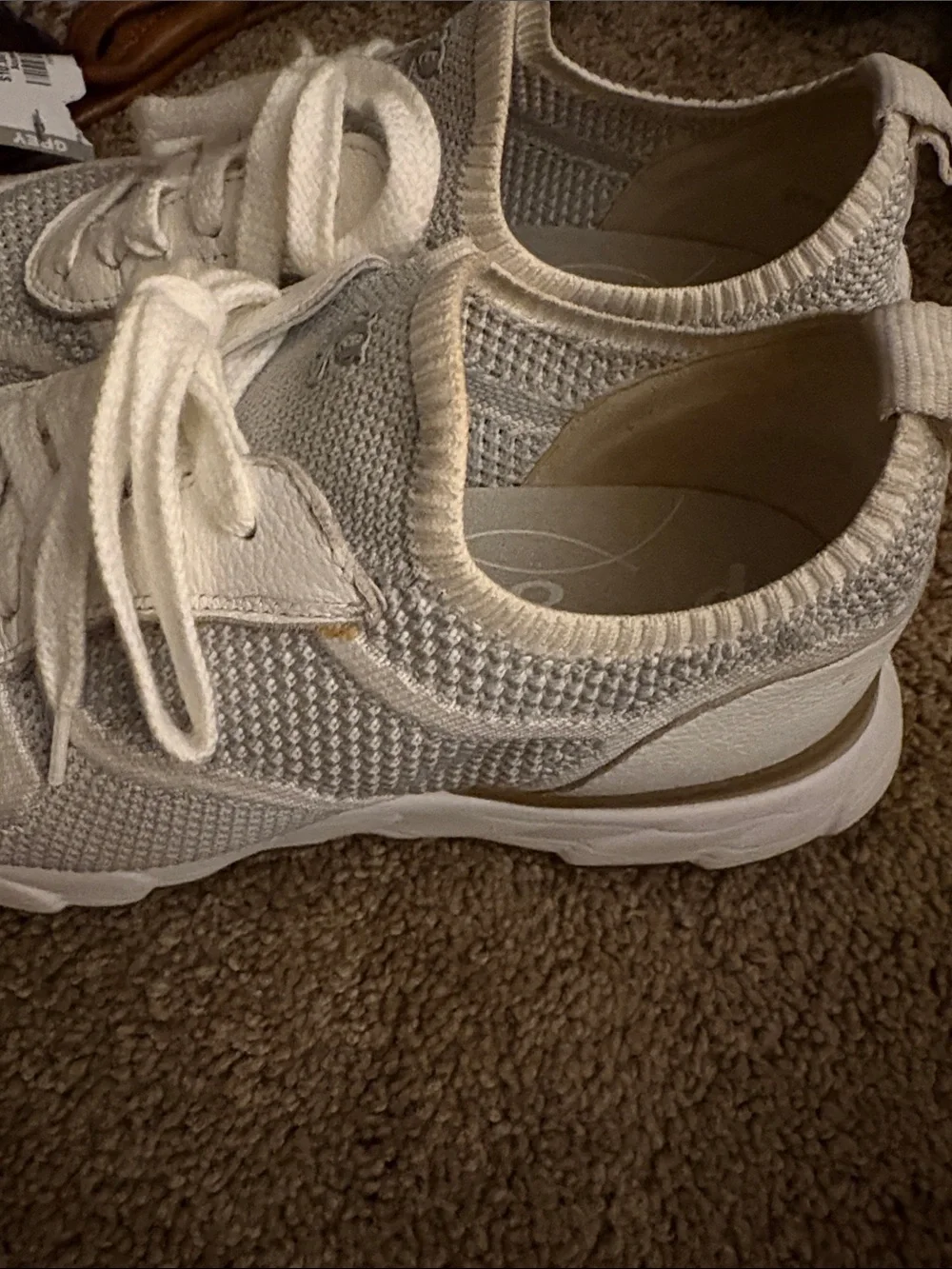 Paul Green White Knit Lace-Up Sneakers for Women